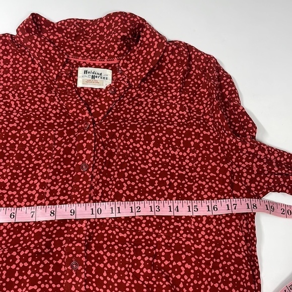 Holding Horses Anthropologie Sammie Long Sleeve Printed Button Front Blouse 2 - Picture 10 of 10